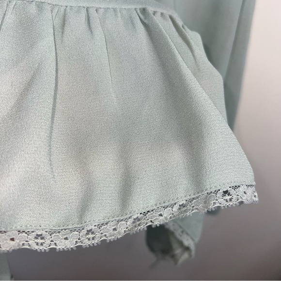 Urban Outfitters Dress Sage Green Mini Vneck Tie Back Size Large - Picture 4 of 11